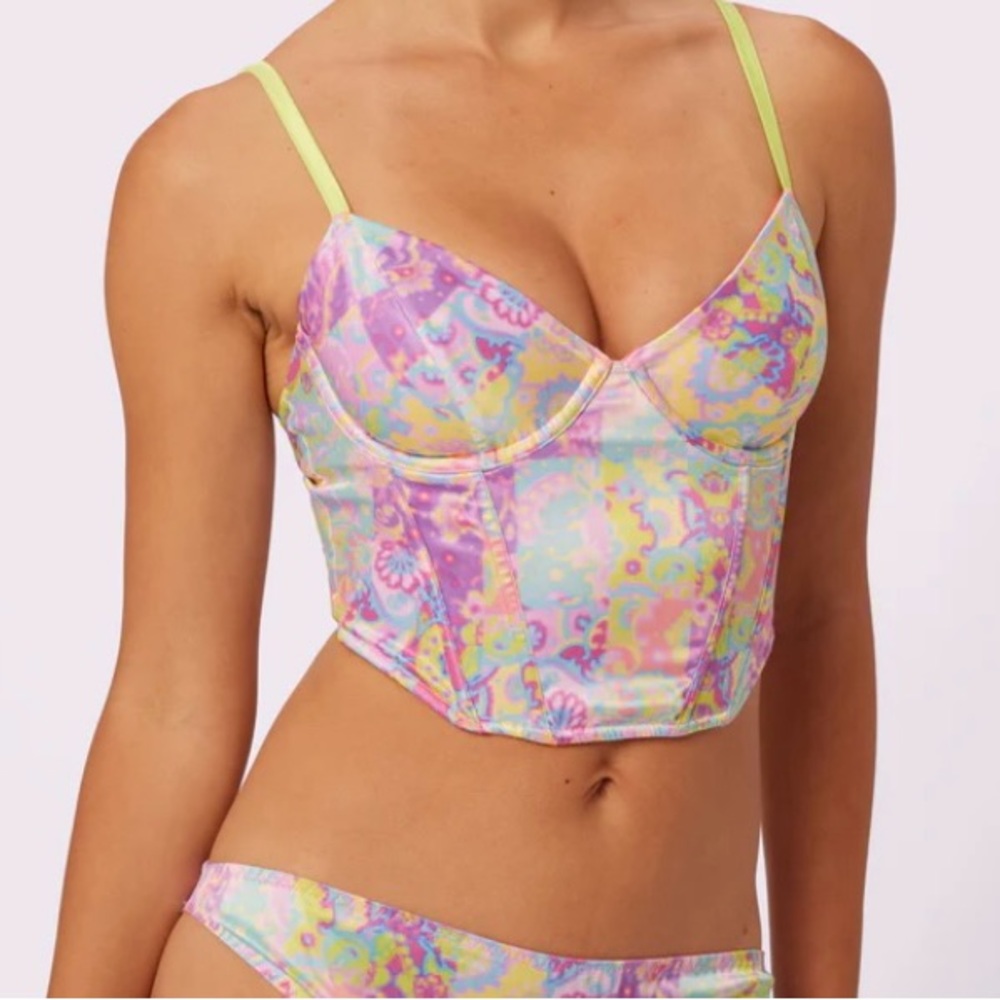 Glow Satin ✨Afterglow Lace-up Neon Corset